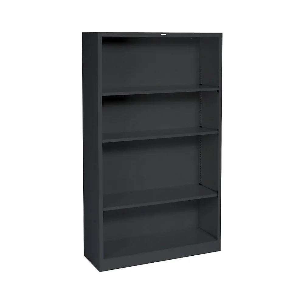 Bookcases*HON Brigade 4-Shelf 59"H Bookcase, Black Steel (HS60ABCP)