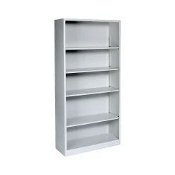 Bookcases*HON Brigade 5-Shelf 71"H Bookcase, Light Gray Steel (HS72ABCQ)