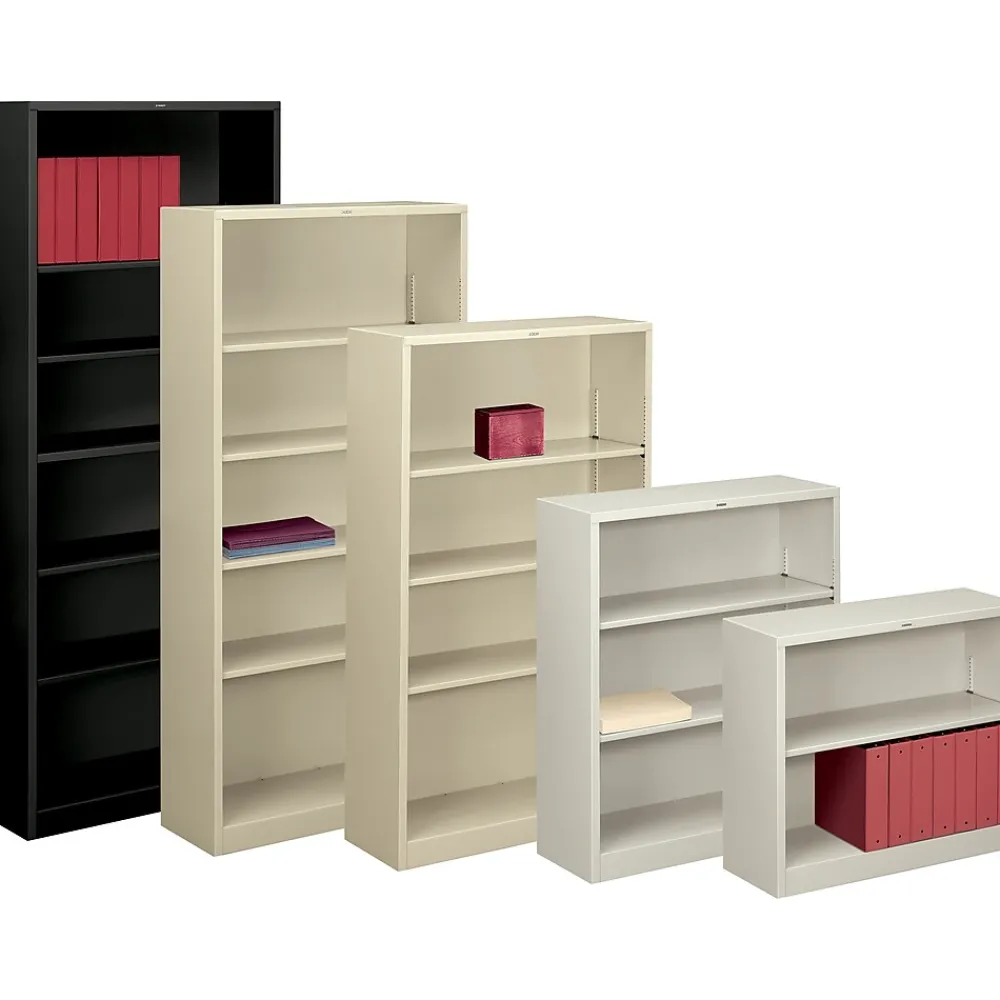 Bookcases*HON Brigade 6-Shelf Steel Standard Bookcase, 81.13"H x 34.5"W x 12.63"D, Black (S82ABCP)