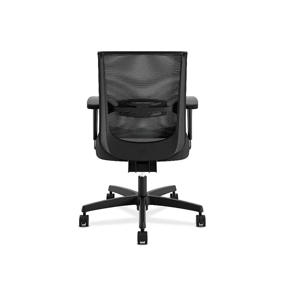 Office Chairs*HON Convergence Vinyl Task Chair with Seat Slide, Adjustable Arms, Black (CMY1AUR10)