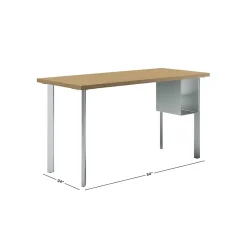 Computer Desks*HON Coze 54"W Desk w/U-Storage, and Silver (RPL2454N1P6S) Natural Recon