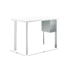Computer Desks*HON Coze 42"W Desk w/U-Storage, Designer and Silver (RPL2442DWP6S) White
