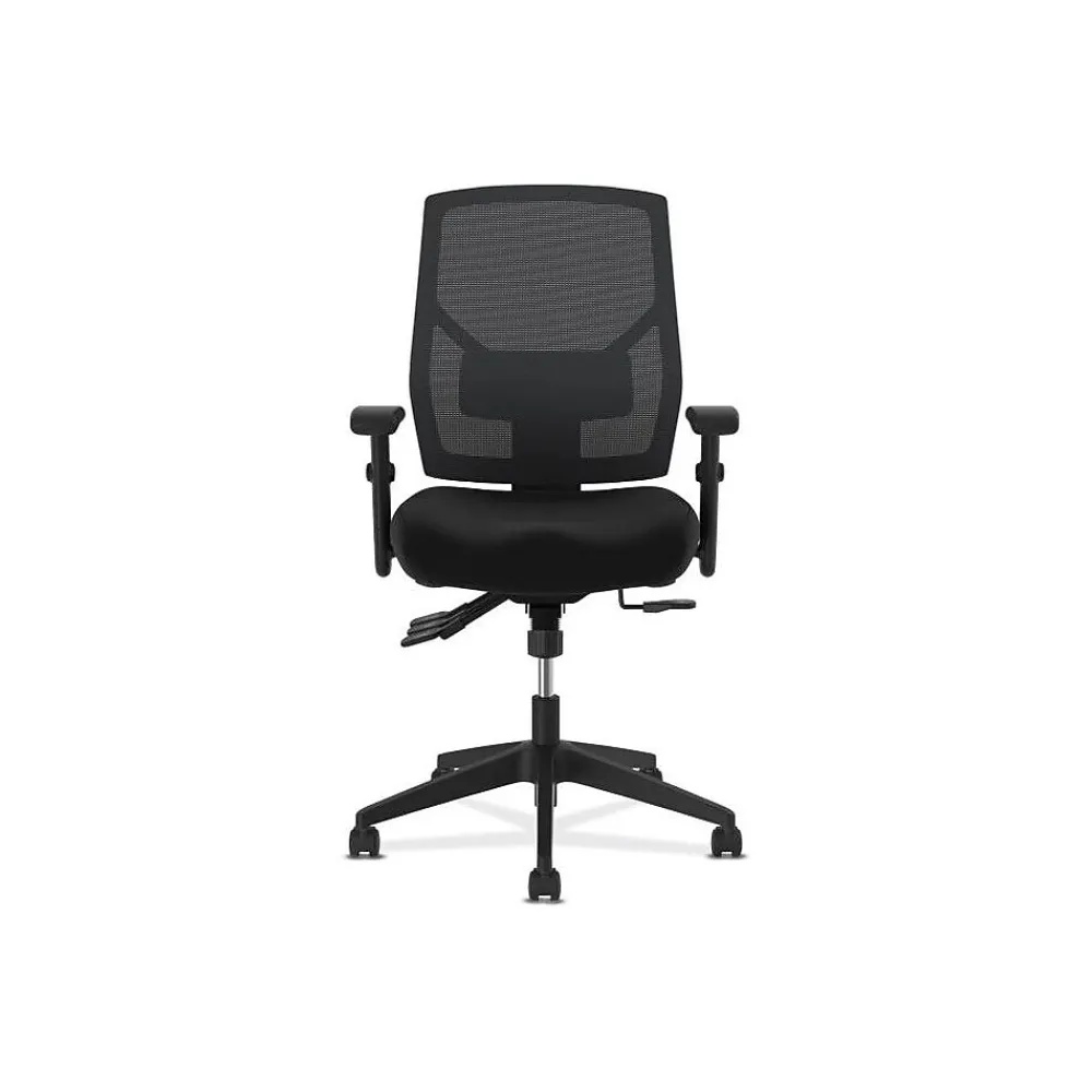 Office Chairs*HON Crio High-Back Task Chair, Mesh Back, Adjustable Arms, Adjustable Lumbar, Black Fabric (BSXVL582ES10T)