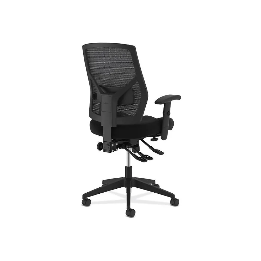 Office Chairs*HON Crio High-Back Task Chair, Mesh Back, Adjustable Arms, Adjustable Lumbar, Black Fabric (BSXVL582ES10T)