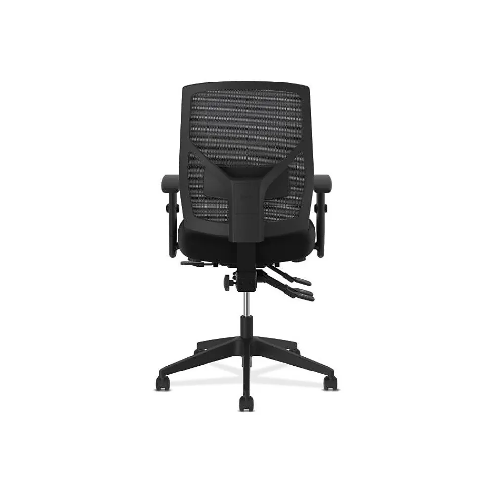 Office Chairs*HON Crio High-Back Task Chair, Mesh Back, Adjustable Arms, Adjustable Lumbar, Black Fabric (BSXVL582ES10T)