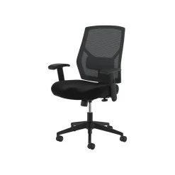 Office Chairs*HON Crio High-Back Task Chair, Mesh Back, Adjustable Arms, Adjustable Lumbar, Black Leather (BSXVL581SB11T)