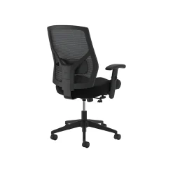 Office Chairs*HON Crio High-Back Task Chair, Mesh Back, Adjustable Arms, Adjustable Lumbar, Black Leather (BSXVL581SB11T)