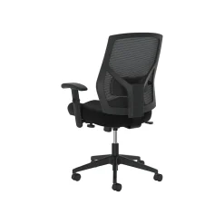 Office Chairs*HON Crio High-Back Task Chair, Mesh Back, Adjustable Arms, Adjustable Lumbar, Black Leather (BSXVL581SB11T)