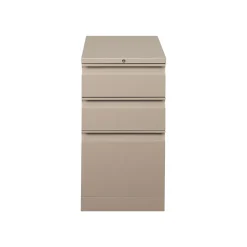 File Cabinets*HON Flagship 3-Drawer Mobile Vertical File Cabinet, Letter Size, Lockable, 28"H x 15"W x 22.88"D, Putty (18723RL)