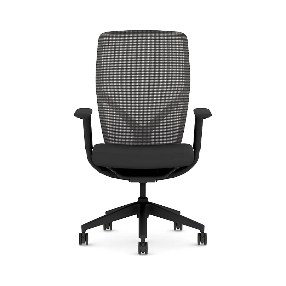 Office Chairs*HON Flexion Fabric/Mesh Swivel Task Chair, Black (HFXT1.F0.STC.A.H.IM.CU10.NL.SB.T)