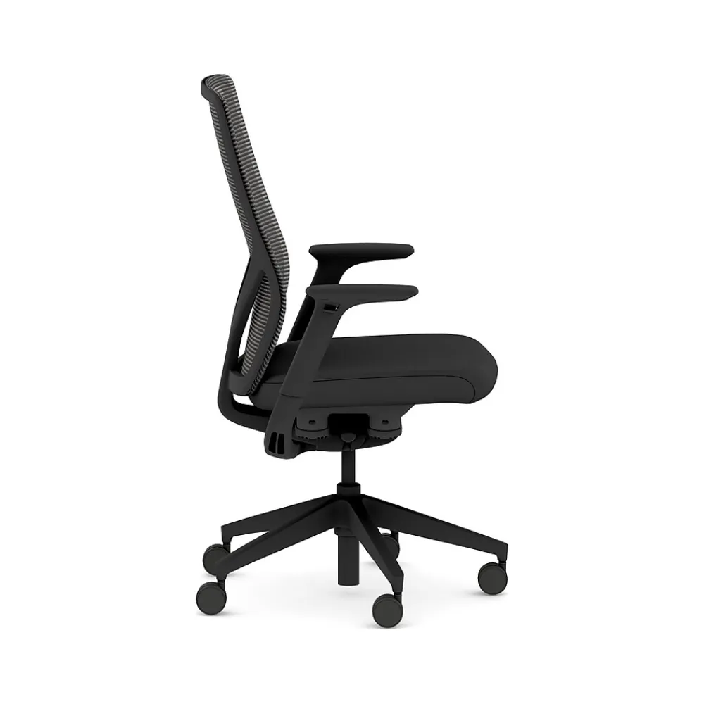 Office Chairs*HON Flexion Fabric/Mesh Swivel Task Chair, Black (HFXT1.F0.STC.A.H.IM.CU10.NL.SB.T)