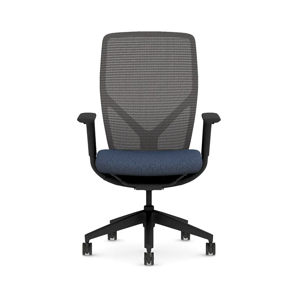 Office Chairs*HON Flexion Fabric/Mesh Task Chair, Black/Navy (HFXT1.F0.STC.A.H.IM.APX13.NL.SB.T)
