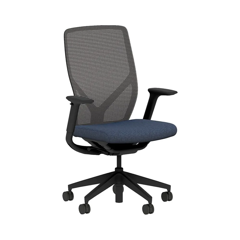 Office Chairs*HON Flexion Fabric/Mesh Task Chair, Black/Navy (HFXT1.F0.STC.A.H.IM.APX13.NL.SB.T)