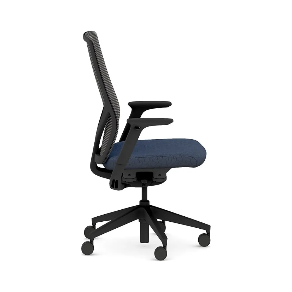 Office Chairs*HON Flexion Fabric/Mesh Task Chair, Black/Navy (HFXT1.F0.STC.A.H.IM.APX13.NL.SB.T)