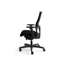 Office Chairs*HON Ignition 2.0 Mesh/Vinyl Mid-Back Task Chair, Adjustable Arms, Black (12M2AMLU10TK) Black Vinyl