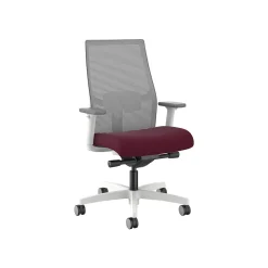 Office Chairs*HON Ignition 2.0 Mid-Back Fabric Swivel Task Chair, Designer White/Fog/Merlot Blume (HIWMM.Y2.A.TS.)