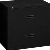 File Cabinets*HON Lateral File, 2 Drawers, Molded Pull, 36"W, Black Finish (BSX482LP)