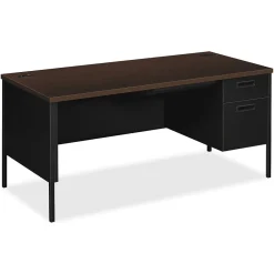 Computer Desks*HON Metro Classic 66"W Right Pedestal Desk, Mocha/Black (P3265RMOP)