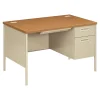 Computer Desks*HON Metro Classic 48"W Single Pedestal Desk, Harvest (HP3251R.C.L)