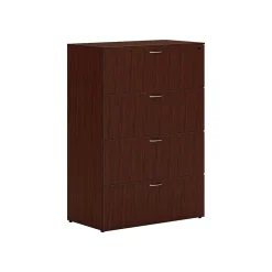 File Cabinets*HON Mod 4-Drawer Lateral File Cabinet, Locking, Letter/Legal, Traditional Mahogany, 36" (HLPLLF3620L4.LTM1)