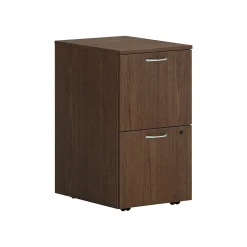 File Cabinets*HON Mod 2-Drawer Mobile Vertical File Cabinet, Letter/Legal Size, Lockable, 28"H x 15"W x 20"D, Sepia Walnut (PLPMFFLE1)