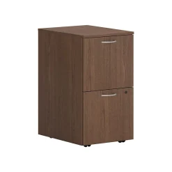 File Cabinets*HON Mod 2-Drawer Mobile Vertical File Cabinet, Letter/Legal Size, Lockable, 28"H x 15"W x 20"D, Slate Teak (PLPMFFLS1)