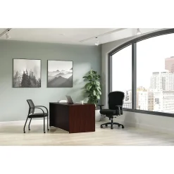 Computer Desks*HON Mod 60"W Double-Pedestal Desk, (HLPLDS6030BBFTM1) Traditional Mahogany