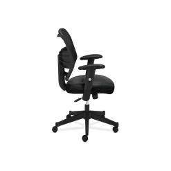 Office Chairs*HON Prominent Mesh High-Back Task Chair, Adjustable Arms, Black SofThread Leather Seat (BSXVL531SB11)