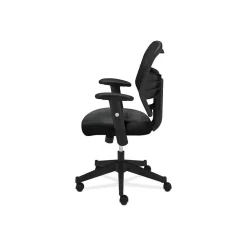 Office Chairs*HON Prominent Mesh High-Back Task Chair, Adjustable Arms, Black SofThread Leather Seat (BSXVL531SB11)