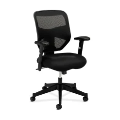 Office Chairs*HON Prominent Mesh High-Back Task Chair, Center-Tilt, Adjustable Arms, Black Sandwich (BSXVL531MM10)