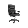 Office Chairs*HON SofThread Leather High-Back Executive Chair, Center-Tilt, Fixed Arms, Black (BSXVL151SB11)