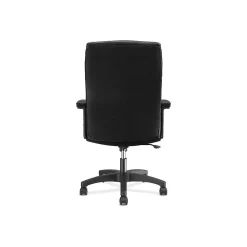 Office Chairs*HON SofThread Leather High-Back Executive Chair, Center-Tilt, Fixed Arms, Black (BSXVL151SB11)