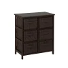 Storage Cabinets*Honey-Can-Do Honey Can Do Woven Strap 6 Drawer Chest with Wooden Frame, Espresso Black (TBL-03759)