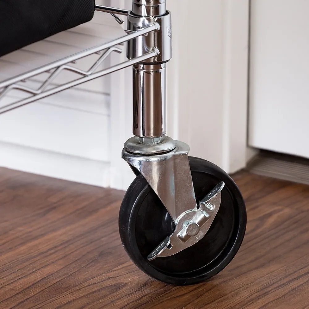 Shelving*Honey-Can-Do 4-Pack Shelving Unit Casters, Black (SHF-01939)