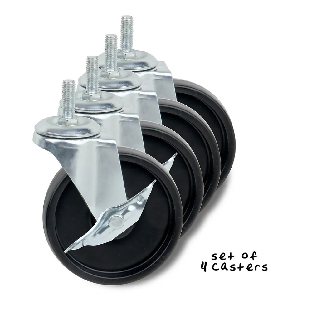 Shelving*Honey-Can-Do 4-Pack Shelving Unit Casters, Black (SHF-01939)