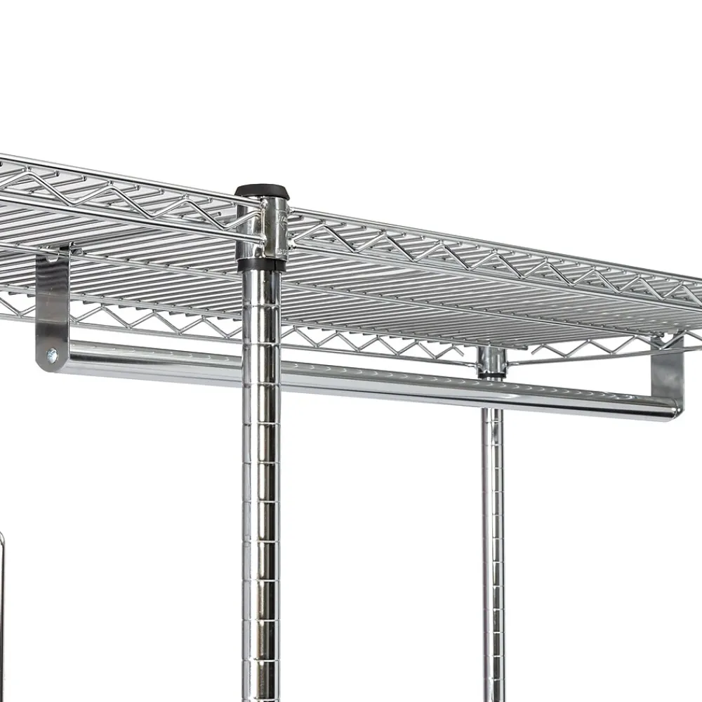 Shelving*Honey-Can-Do Rolling Closet with Garment Bar and Shelves, 18"W, Chrome (SHF-01567)