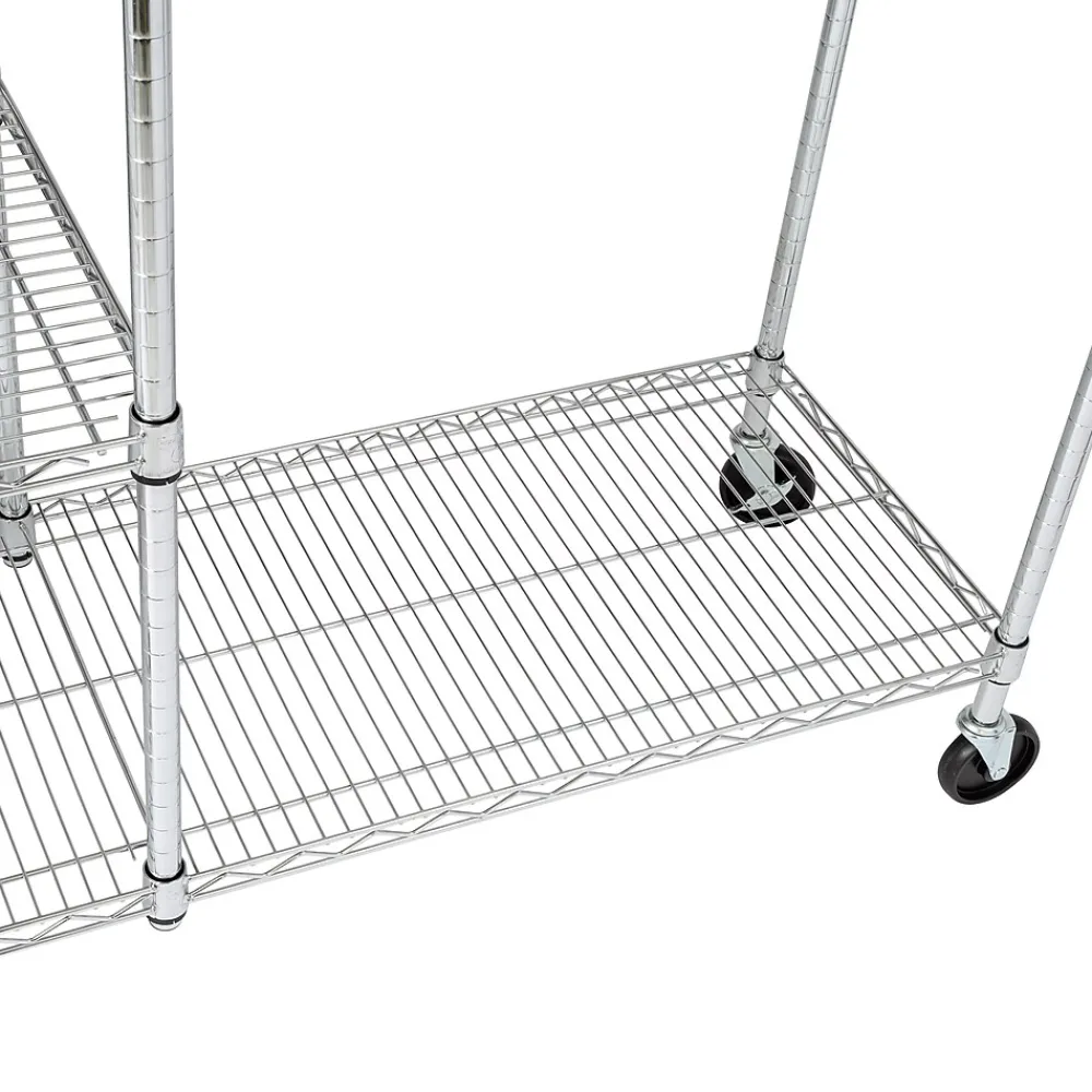 Shelving*Honey-Can-Do Rolling Closet with Garment Bar and Shelves, 18"W, Chrome (SHF-01567)