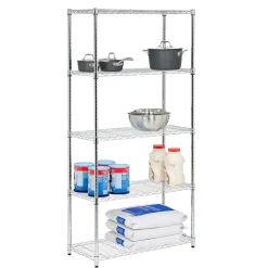 Shelving*Honey-Can-Do 5-Shelf Metal Shelving Unit, 36"W, Chrome Plated (SHF-06832)
