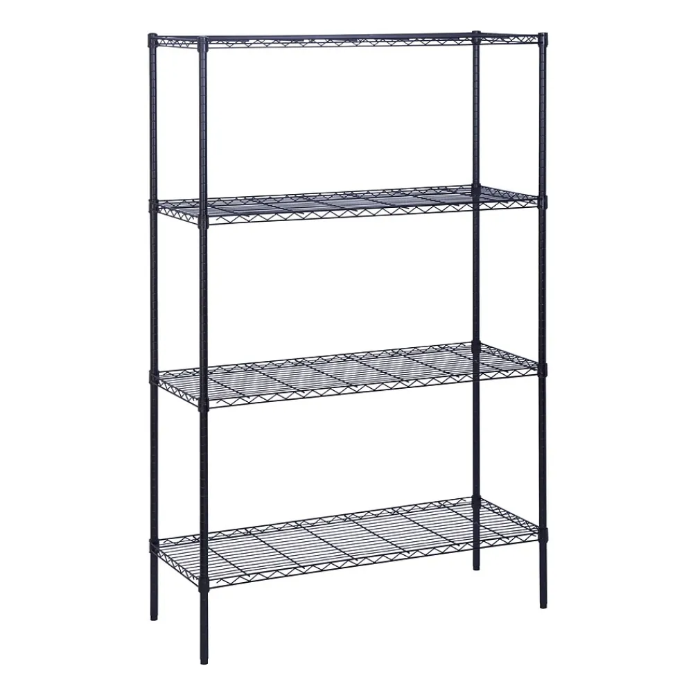 Shelving*Honey-Can-Do 4-Shelf Metal Shelving Unit, 48"W, Black (SHF-05225)