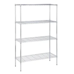 Shelving*Honey-Can-Do 4-Shelf Metal Unit, 48''W, Chrome (SHF-05226)