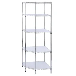 Shelving*Honey-Can-Do 5-Tier Corner Shelf, Chrome (SHF-04886)