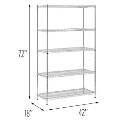 Shelving*Honey-Can-Do 5-Tier Heavy-Duty Adjustable Shelving Unit with 800-lb Shelf Capacity, 18
