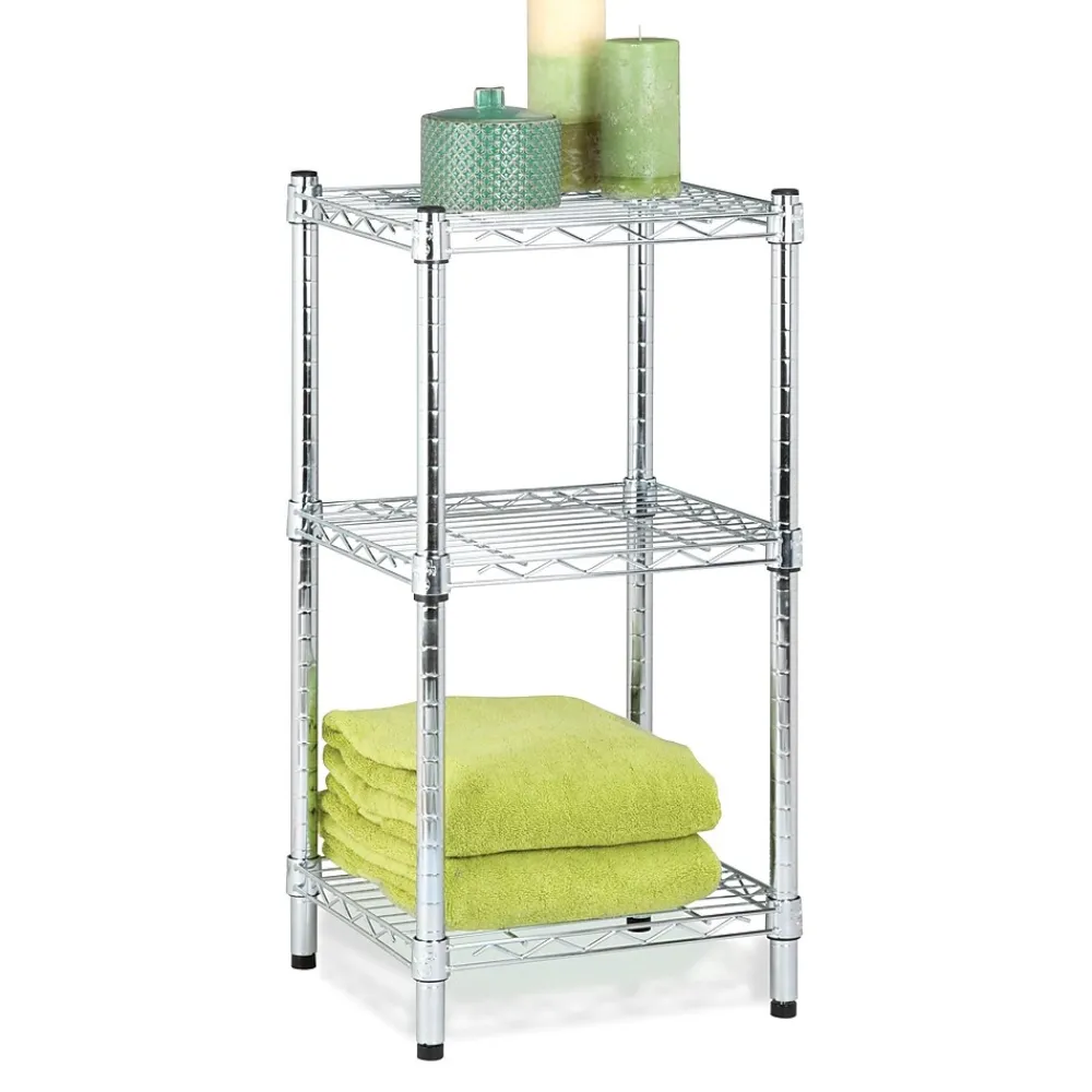 Shelving*Honey-Can-Do 3-Tier Modular Stacking Shelf, Chrome (SHF-09364)