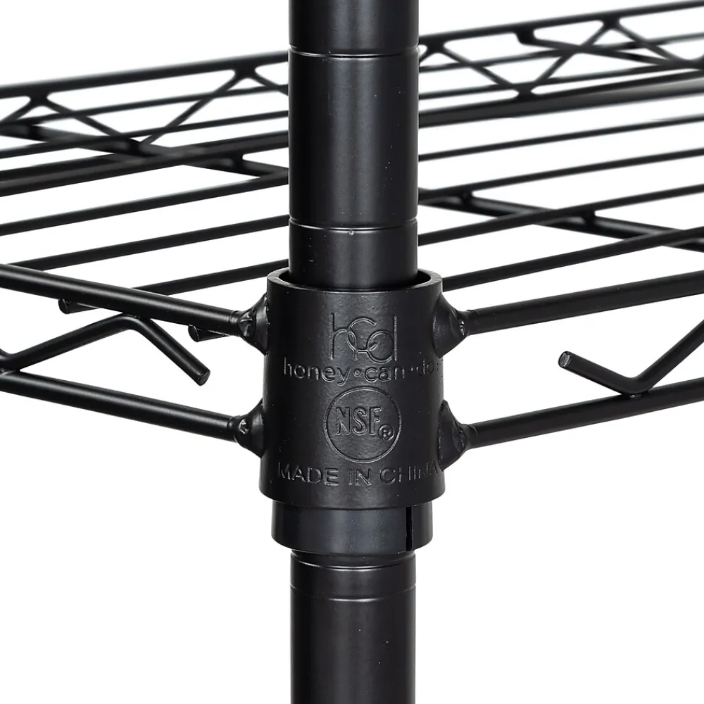 Shelving*Honey-Can-Do 4-Tier Slim Profile Wide Shelving Unit, Black (SHF-10003)