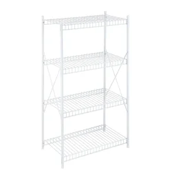 Shelving*Honey-Can-Do 4-Tier Wire Shelving Unit, White (SHF-09452)
