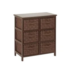 Storage Cabinets*Honey-Can-Do Woven Strap 6 Drawer Storage Chest with Wooden Frame, Java Brown (TBL-03758)