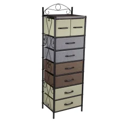 Shelving*Household Essentials 8-Drawer Tower, Black/Brown/Green/Blue (8044-1)