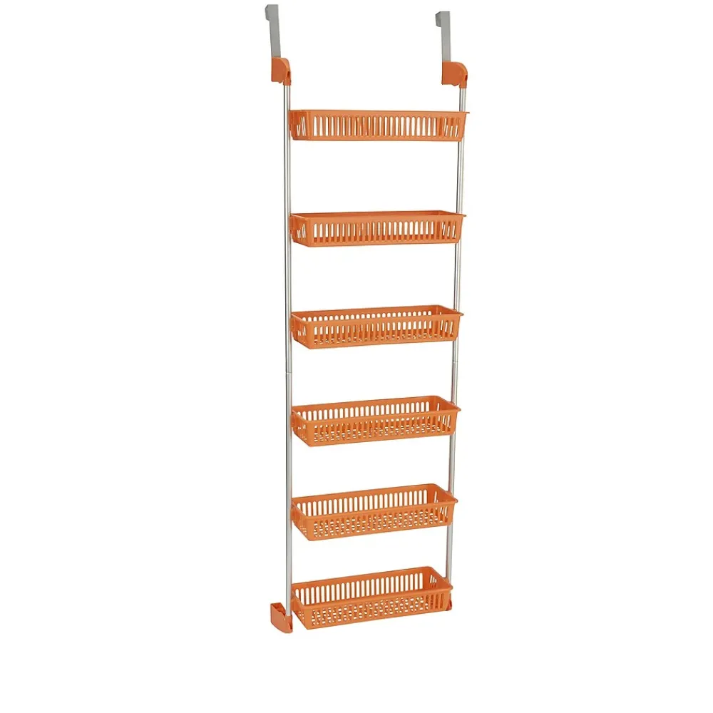 Shelving*Household Essentials OTD 6-Shelf Hanging Storage Rack, 57" x 19.25" x 6.25", Orange (2152-1)