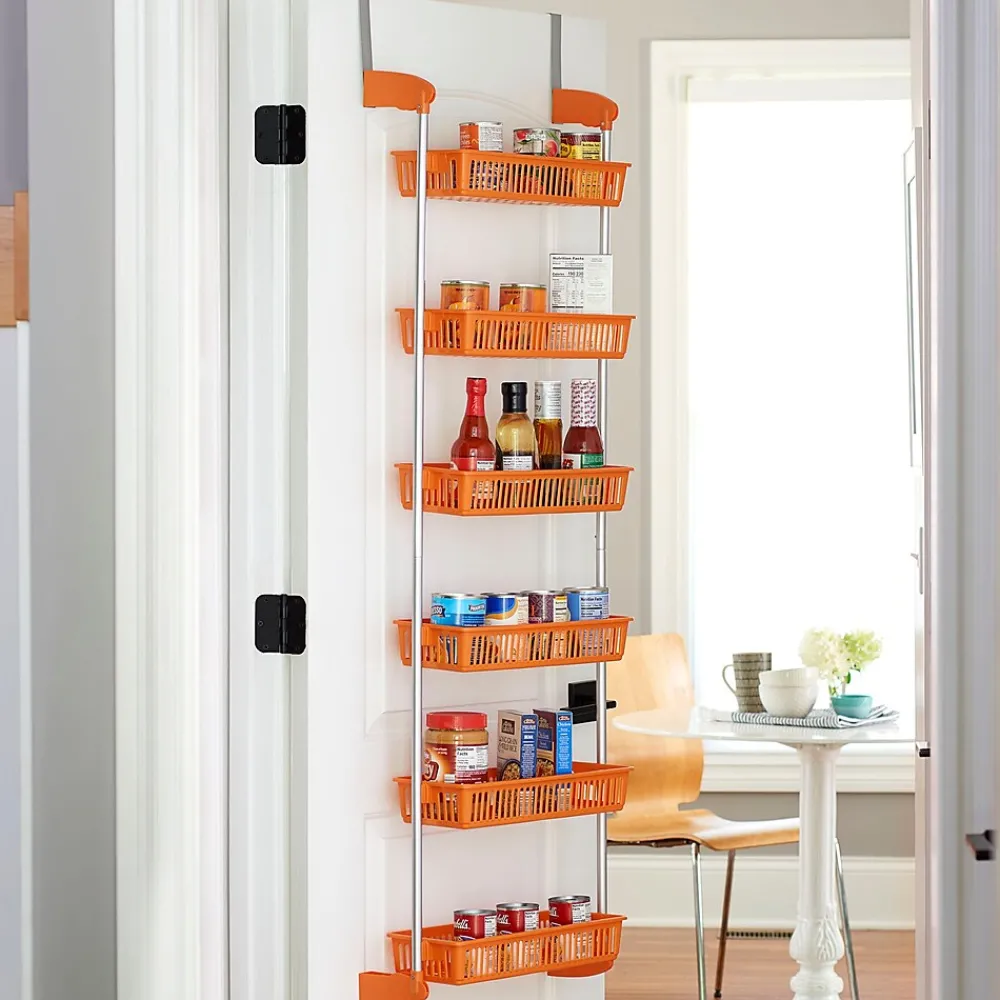 Shelving*Household Essentials OTD 6-Shelf Hanging Storage Rack, 57" x 19.25" x 6.25", Orange (2152-1)