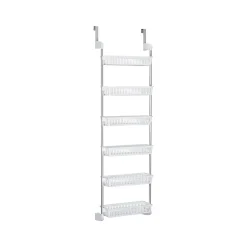 Shelving*Household Essentials 6-Shelf Plastic Over-the-Door Storage Rack, 18", (2154-1) White